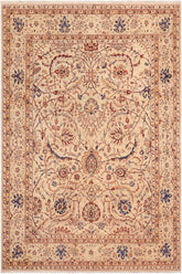 handmade Transitional Kafkaz Tan Blue Hand Knotted RECTANGLE 100% WOOL area rug 8 x 10
